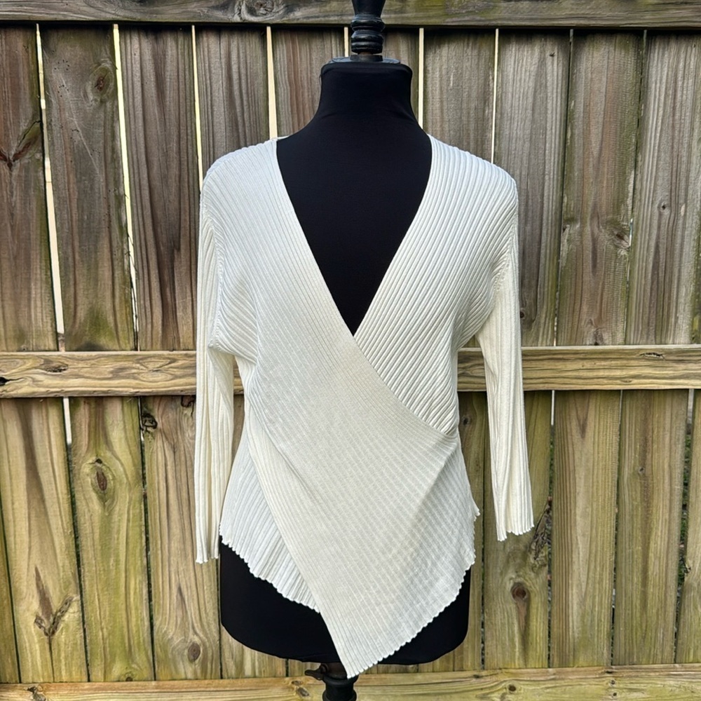 Baranda surplice ribbed knit top, size XL